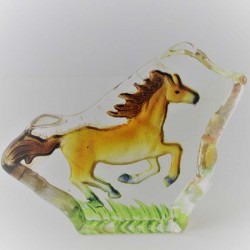 Glas Brocken mit Pferd Figur
