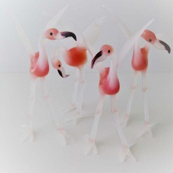 Glas Flamingo 10cm stehend...